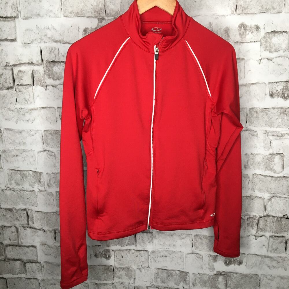 Champion Women's Size S Jacket Athletic Full Zip Light Weight Red